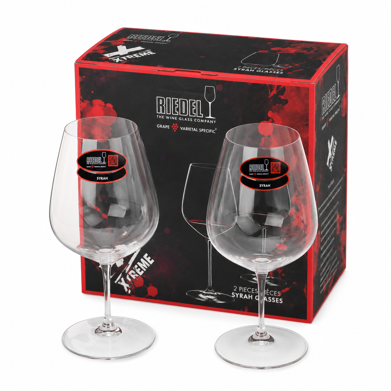 Kit Riedel com duas taças em fundo branco