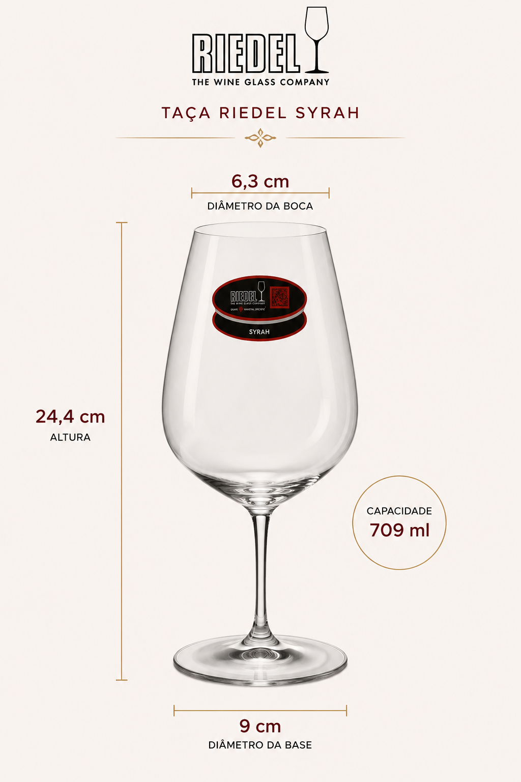 Infográfico com medidas da taça